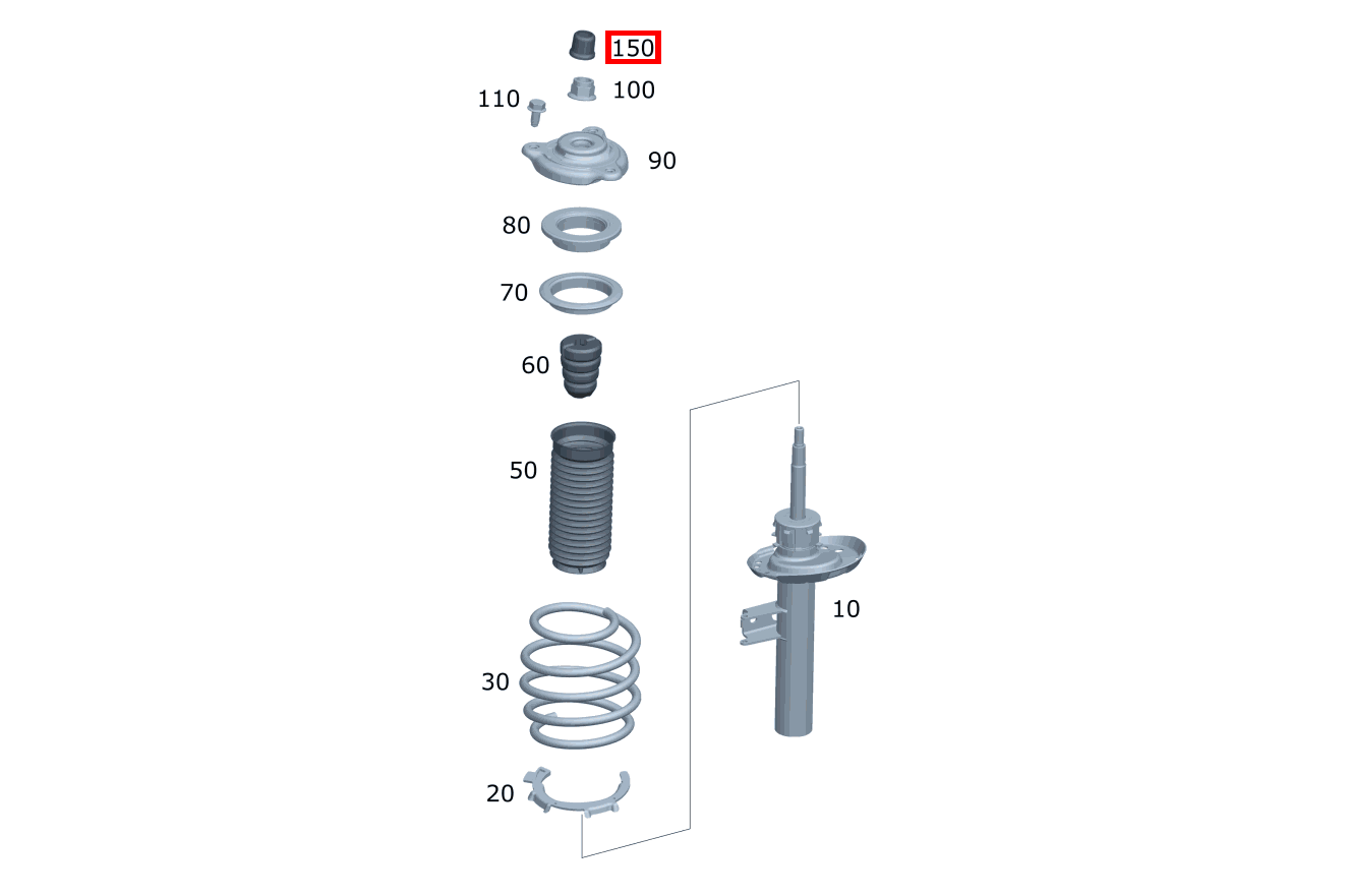 Staubschutzkappe Federbein links und rechts A 200 Limousine 246