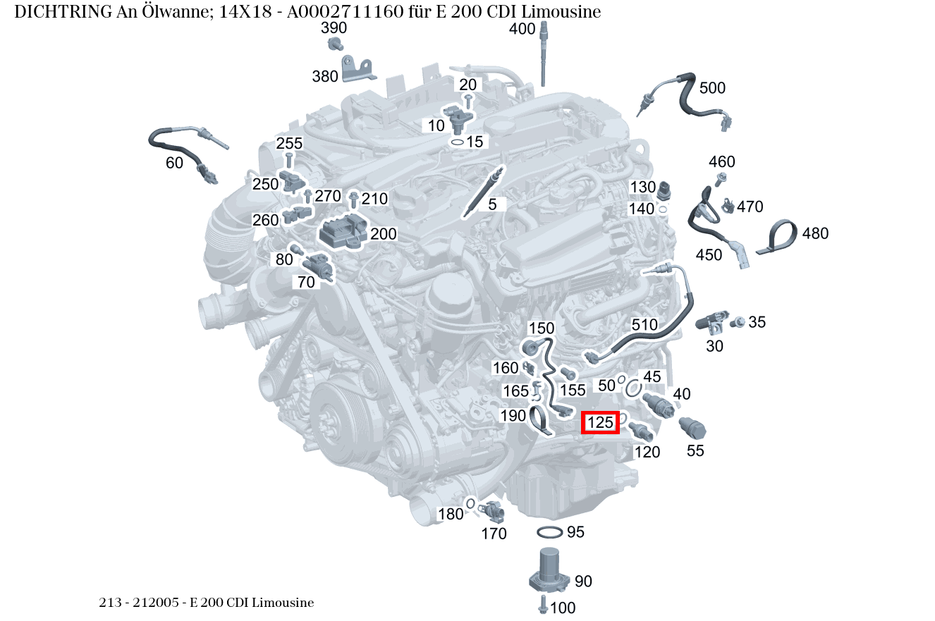 Dichtring An Ölwanne; 14X18 E 200 CDI Limousine 213