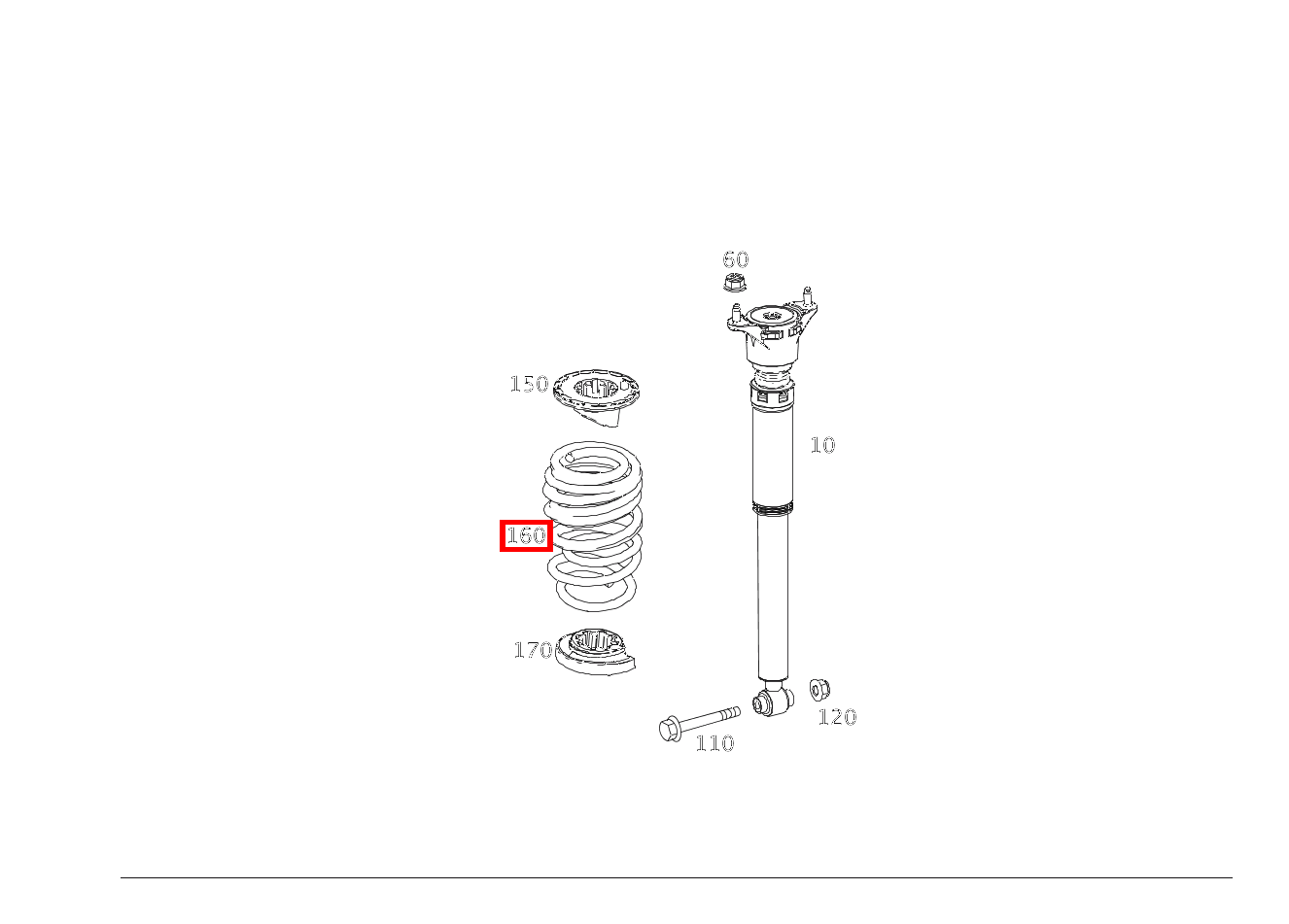 Schraubenfeder FARBKENNZEICHNUNG: 1 X ORANGE / 2 X BRAUN für CLA 