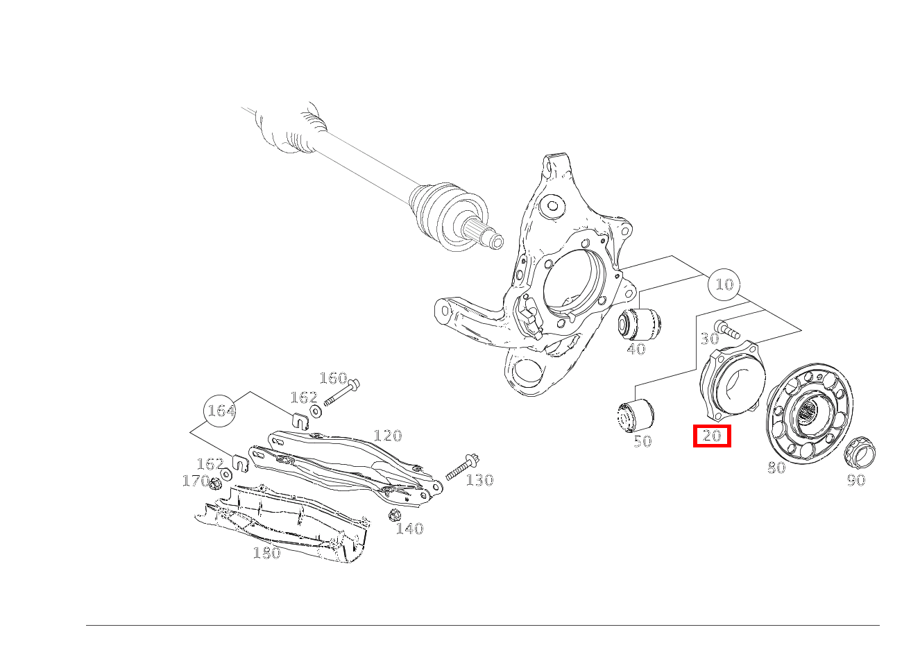 Radlager Hinten rechts Mercedes-AMG E 63 S 4MATIC+ T-Modell 213 Radlager Hinten rechts Mercedes-AMG E 63 S 4MATIC+ T-Modell 213