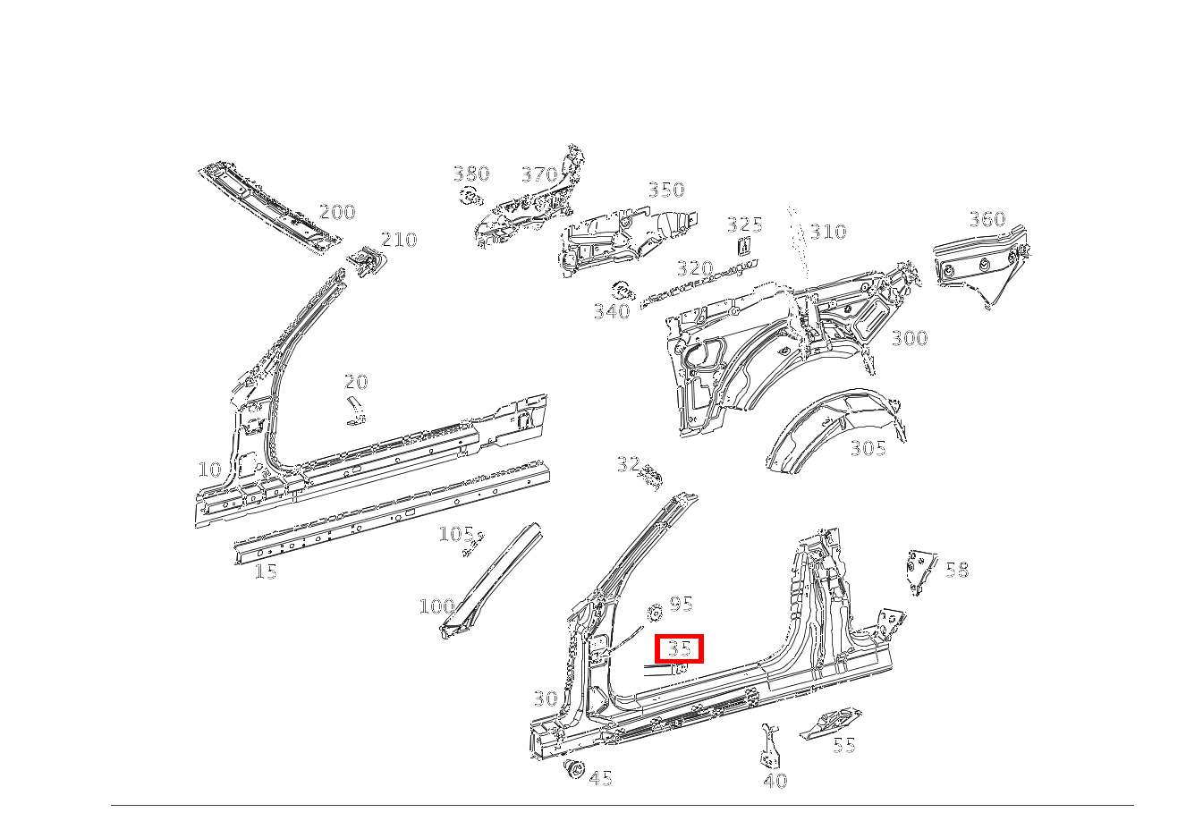 Abdämpfung A-Säule Längsträger vorn rechts Mercedes-AMG C 63 S Cabriolet 205 Abdämpfung A-Säule Längsträger vorn rechts Mercedes-AMG C 63 S Cabriolet 205