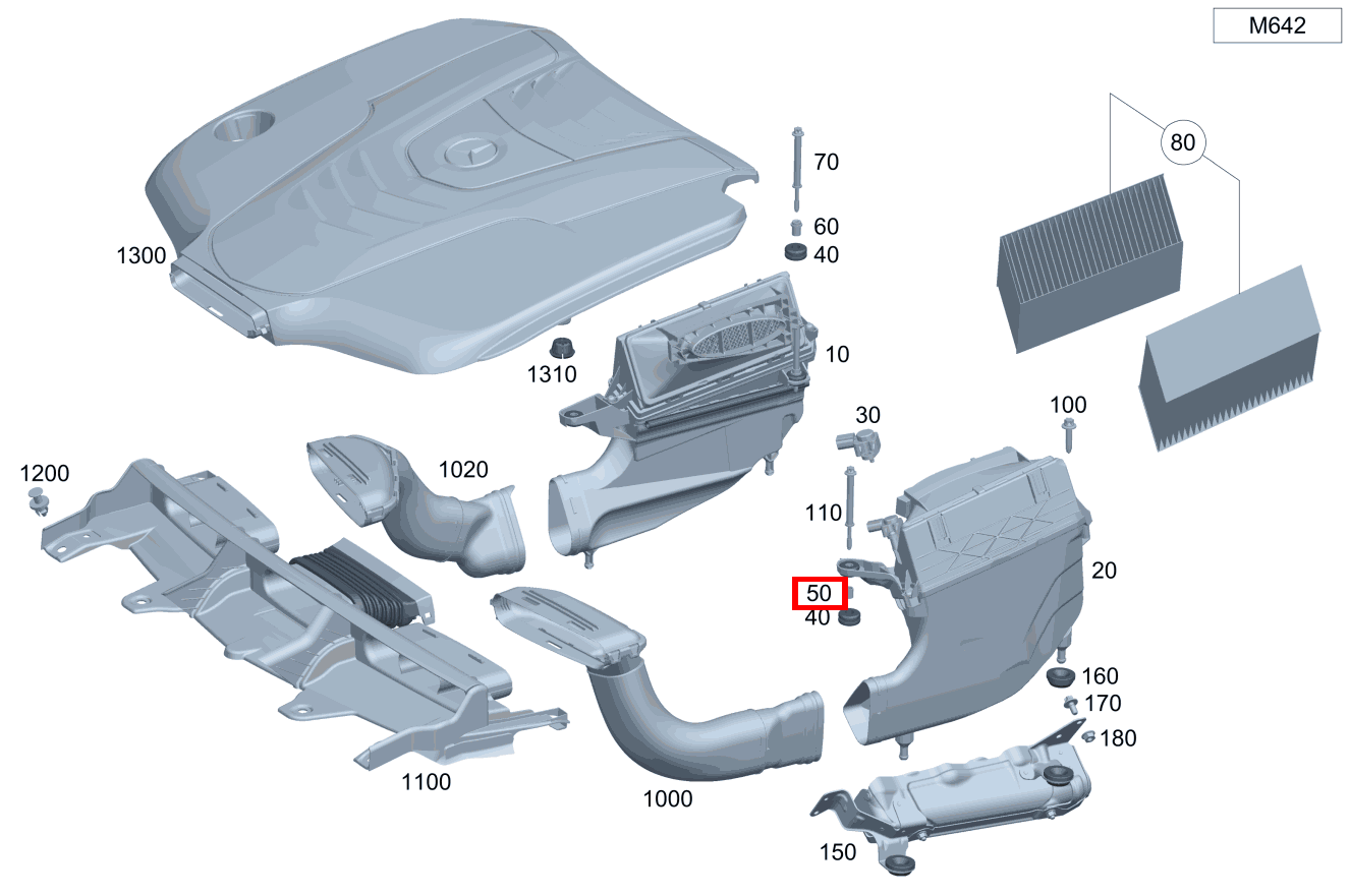 Buchse LUFTFILTER, RECHTS M 166, GLE 292, C 204 und weitere kaufen