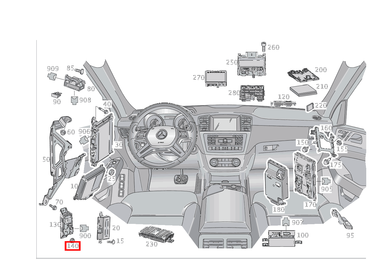 KUNSTSTOFFMUTTER BEFESTIGUNG STEUERGERAET GLS 500 4MATIC 166