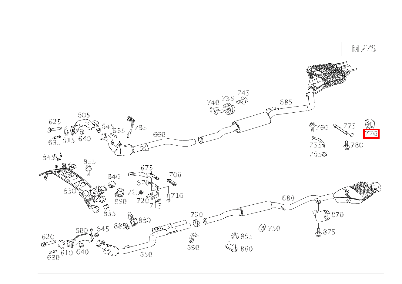Aufhängering HINTEN AN KAROSSERIE CL500 4M BE 216