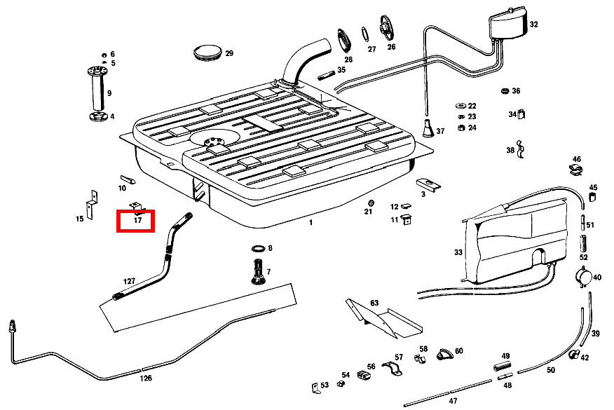 Schelle TANKABSTUETZUNG VORN SL 280 113