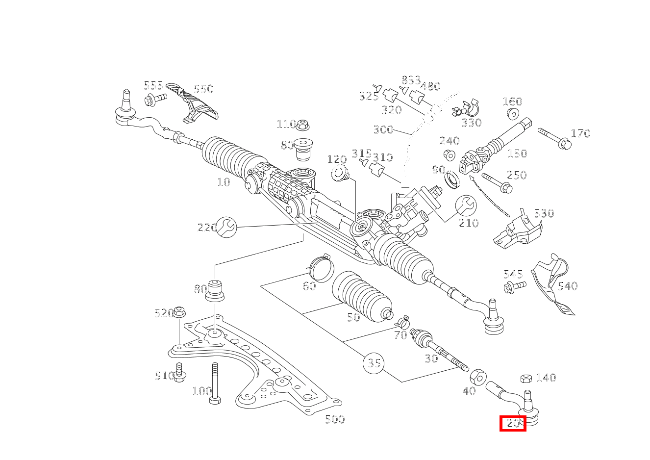Spurstange LINKS AUSSEN E 280 CDI T-Modell 213