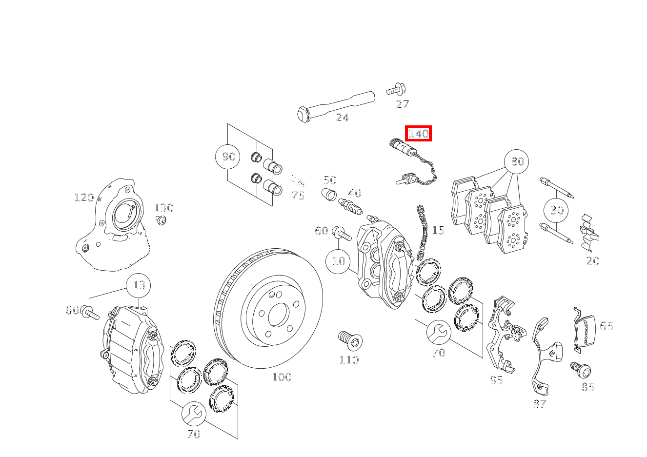 Belagverschleisssensor Bremsbelagverschleißanzeige Vorderachse S 550 Limousine lang BCA 221 Belagverschleisssensor Bremsbelagverschleißanzeige Vorderachse S 550 Limousine lang BCA 221