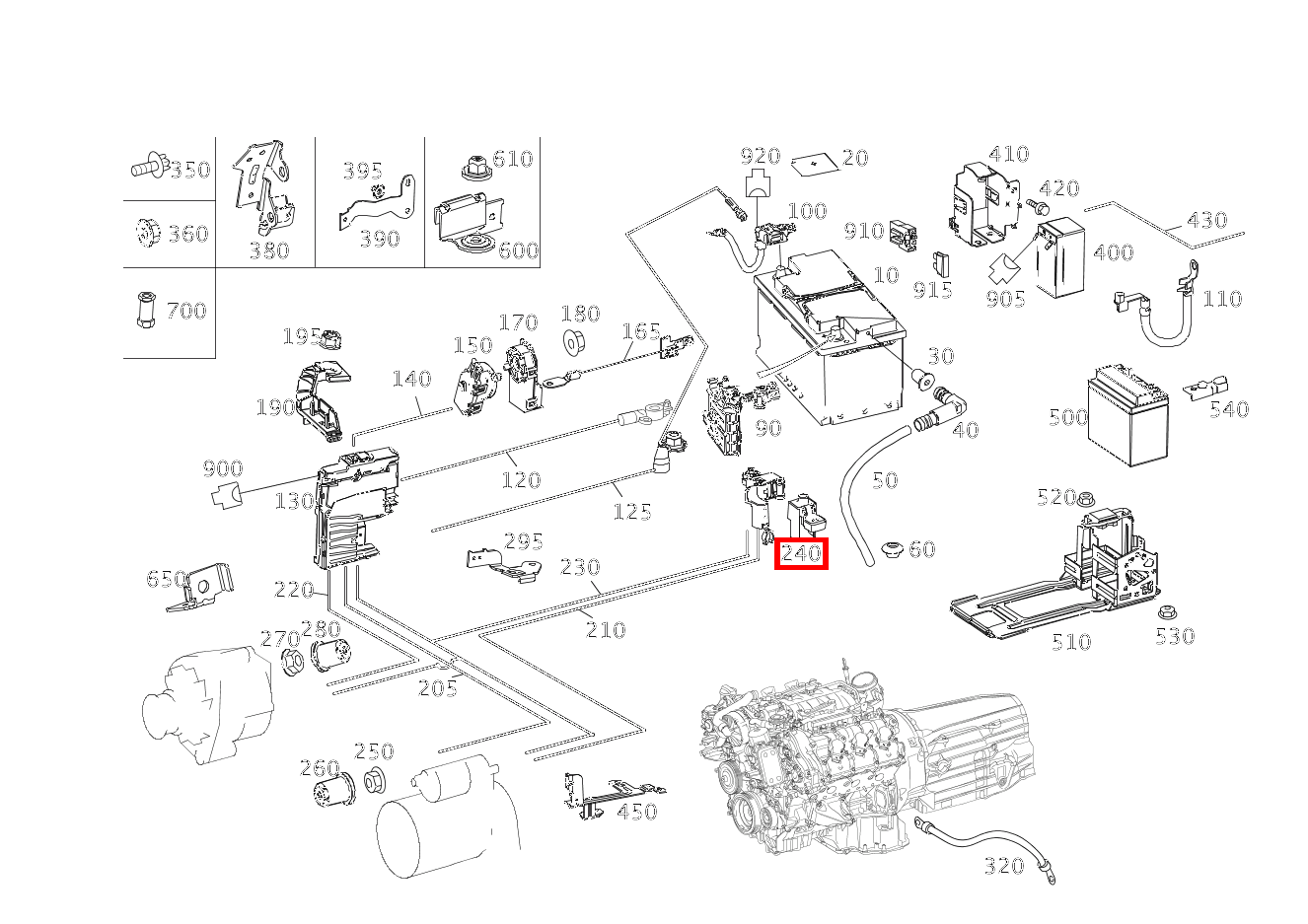 ABDECKUNG AUS KUNSTSTOFF SICHERUNG AN POLKLEMME E 400 T 4MATIC 212