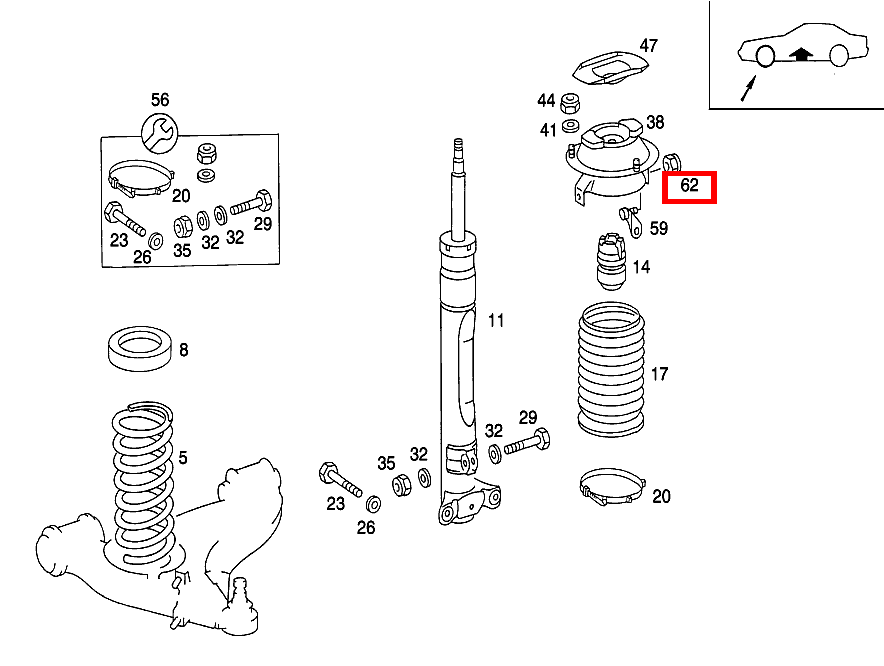 Sechskantmutter HALTER AN GUMMILAGER; M6 190 E 2.5-16 EVOLUTION II 201