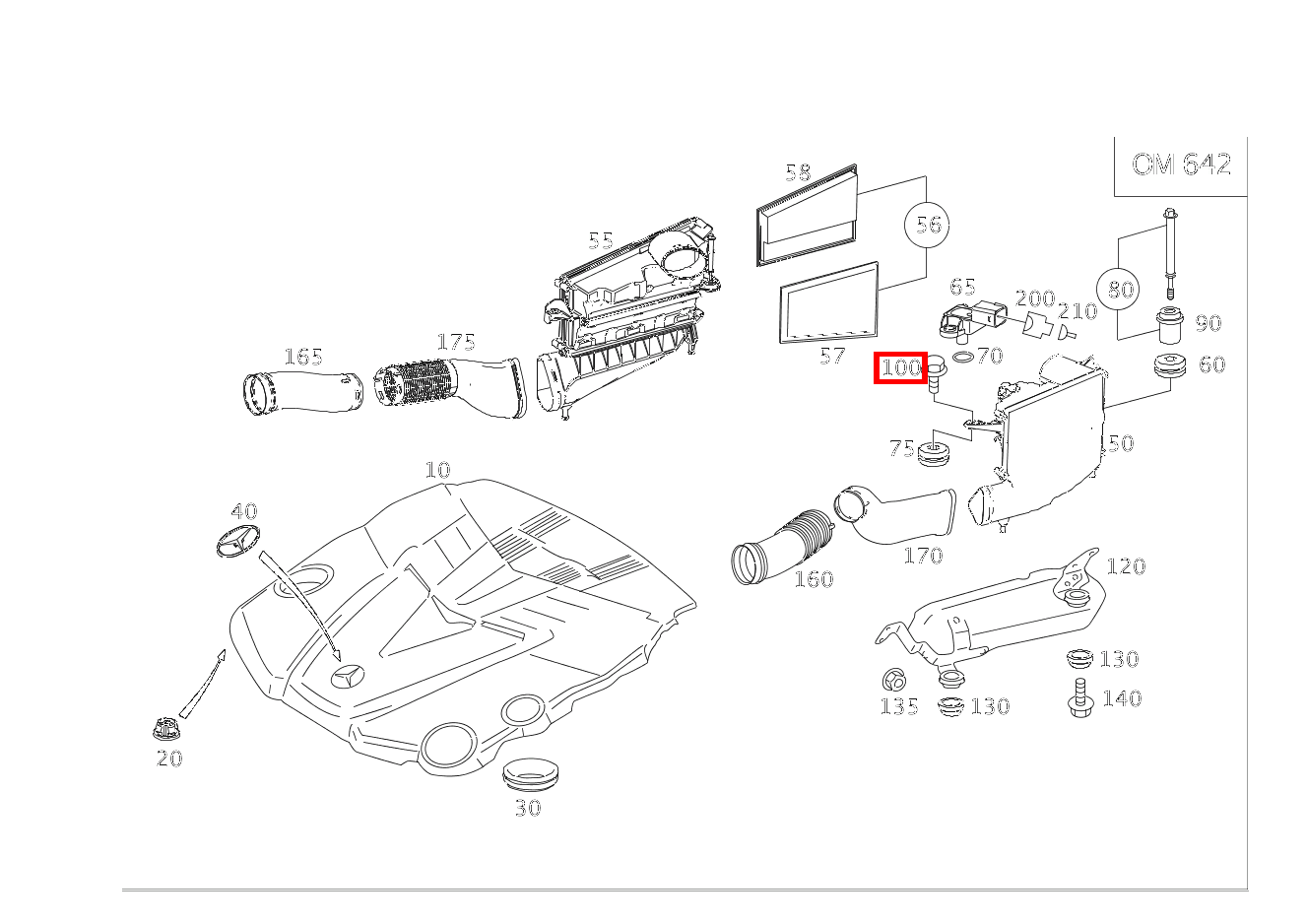 Sechsrundschraube An Luftfiltergehäuse vorn; M6X25 GL 350 BlueTEC 4MATIC Off-Roader 164 Sechsrundschraube An Luftfiltergehäuse vorn; M6X25 GL 350 BlueTEC 4MATIC Off-Roader 164