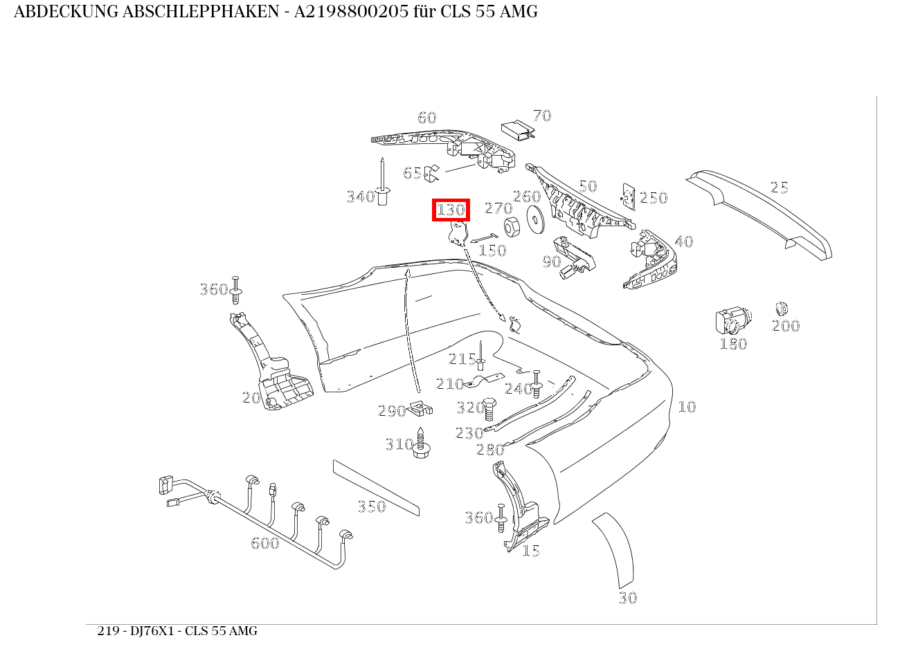 Abdeckung ABSCHLEPPHAKEN CLS 55 AMG 219 Abdeckung ABSCHLEPPHAKEN CLS 55 AMG 219