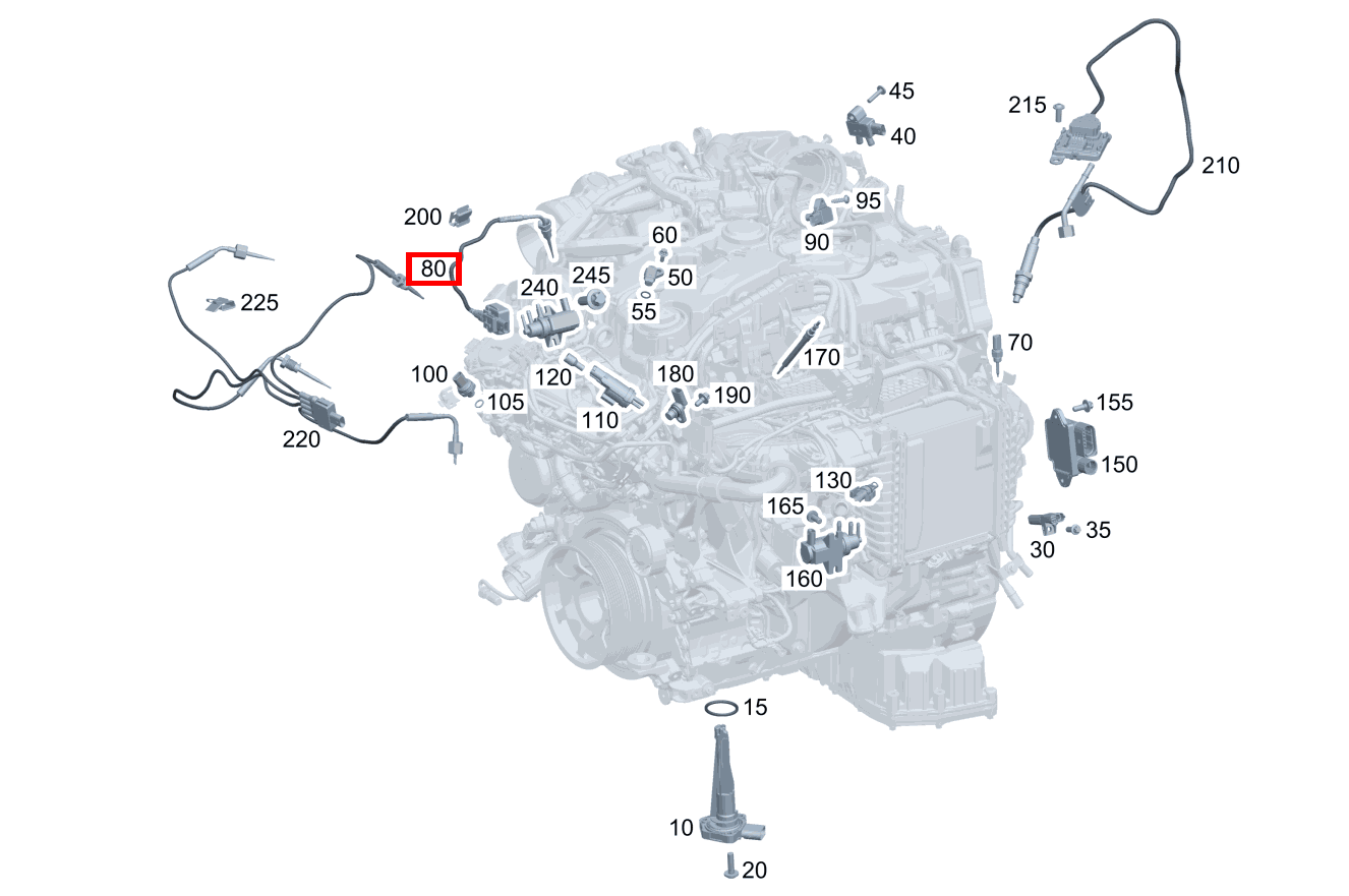 Temperatursensor In Abgasturbolader C 205, E 238, GLC 253 und 