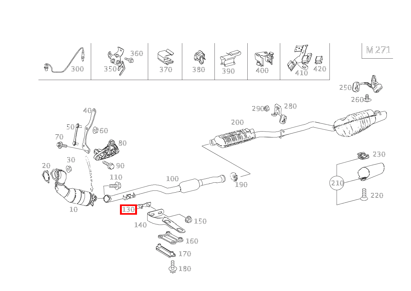 Platte Halter an Auspuffrohr vorn E200CGI BE CA 207 Platte Halter an Auspuffrohr vorn E200CGI BE CA 207