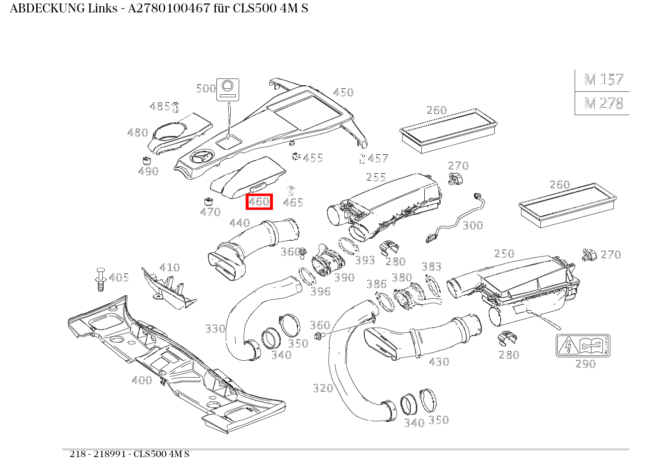 Abdeckung Links CLS500 4M S 218