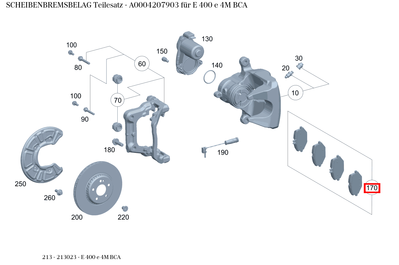 Scheibenbremsbelag Teilesatz E 400 e 4M BCA 213