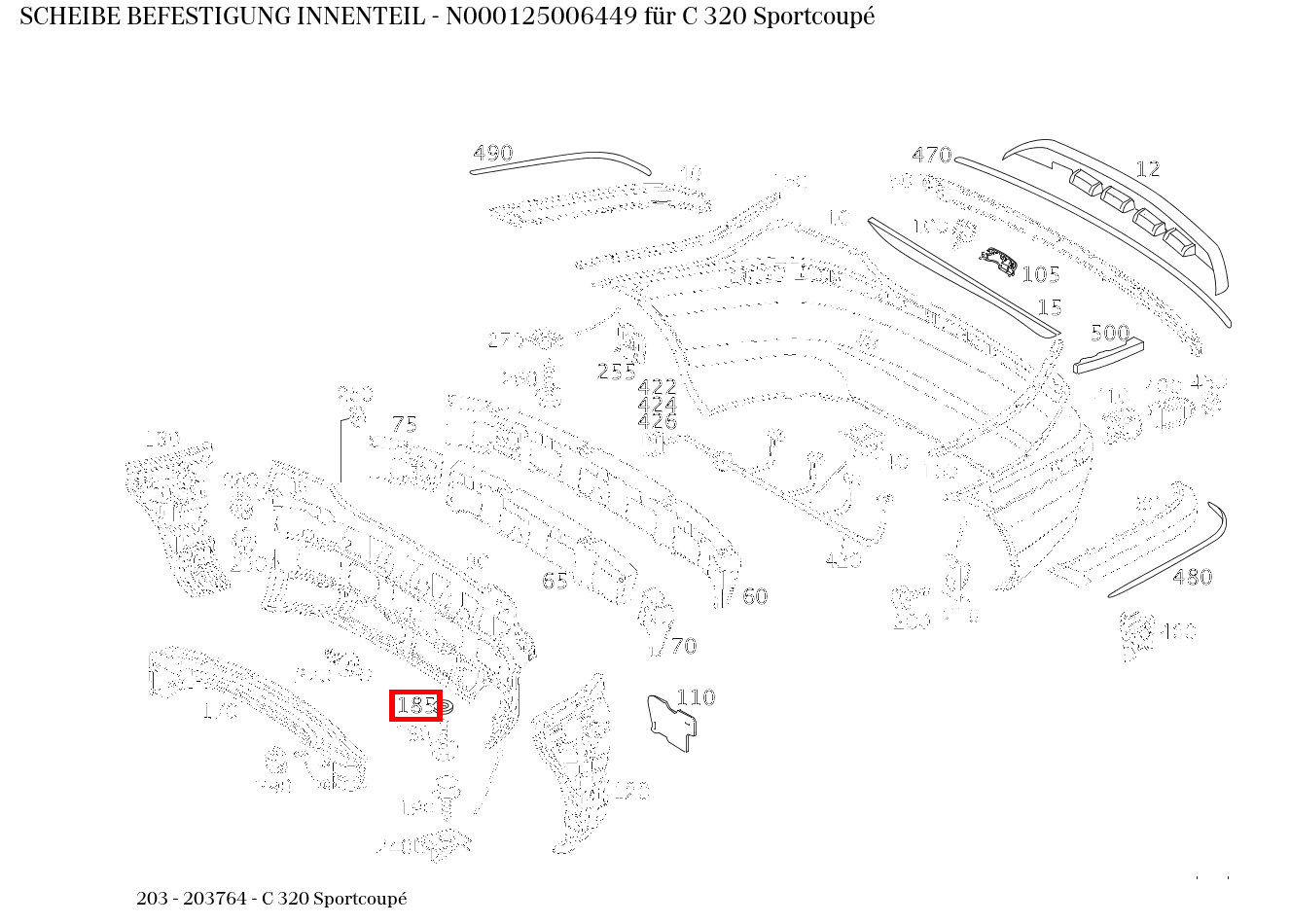 Scheibe BEFESTIGUNG INNENTEIL C 320 Sportcoupé 203 Scheibe BEFESTIGUNG INNENTEIL C 320 Sportcoupé 203
