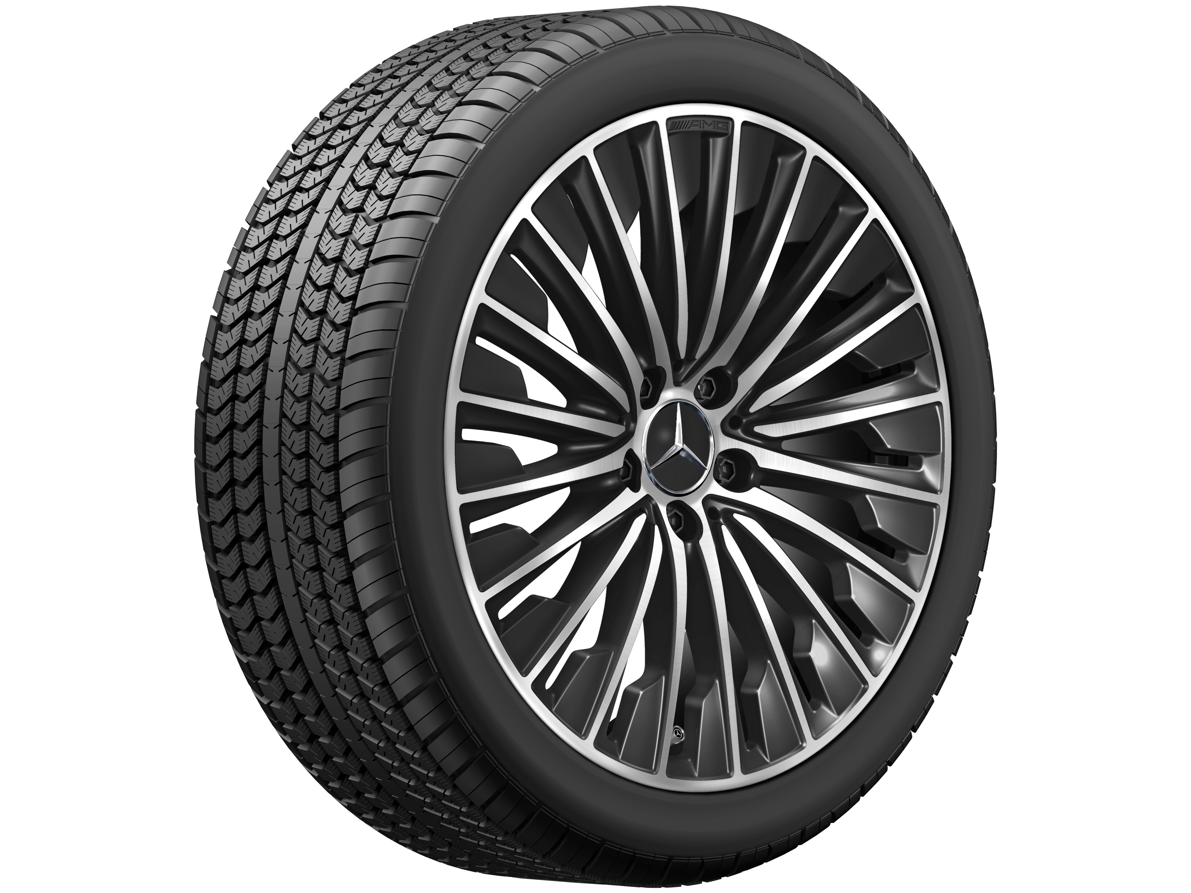 AMG Vielspeichen-Rad, 19 Zoll, glanzgedreht 9 J x 19 ET 60,6, schwarz, glanzgedreht