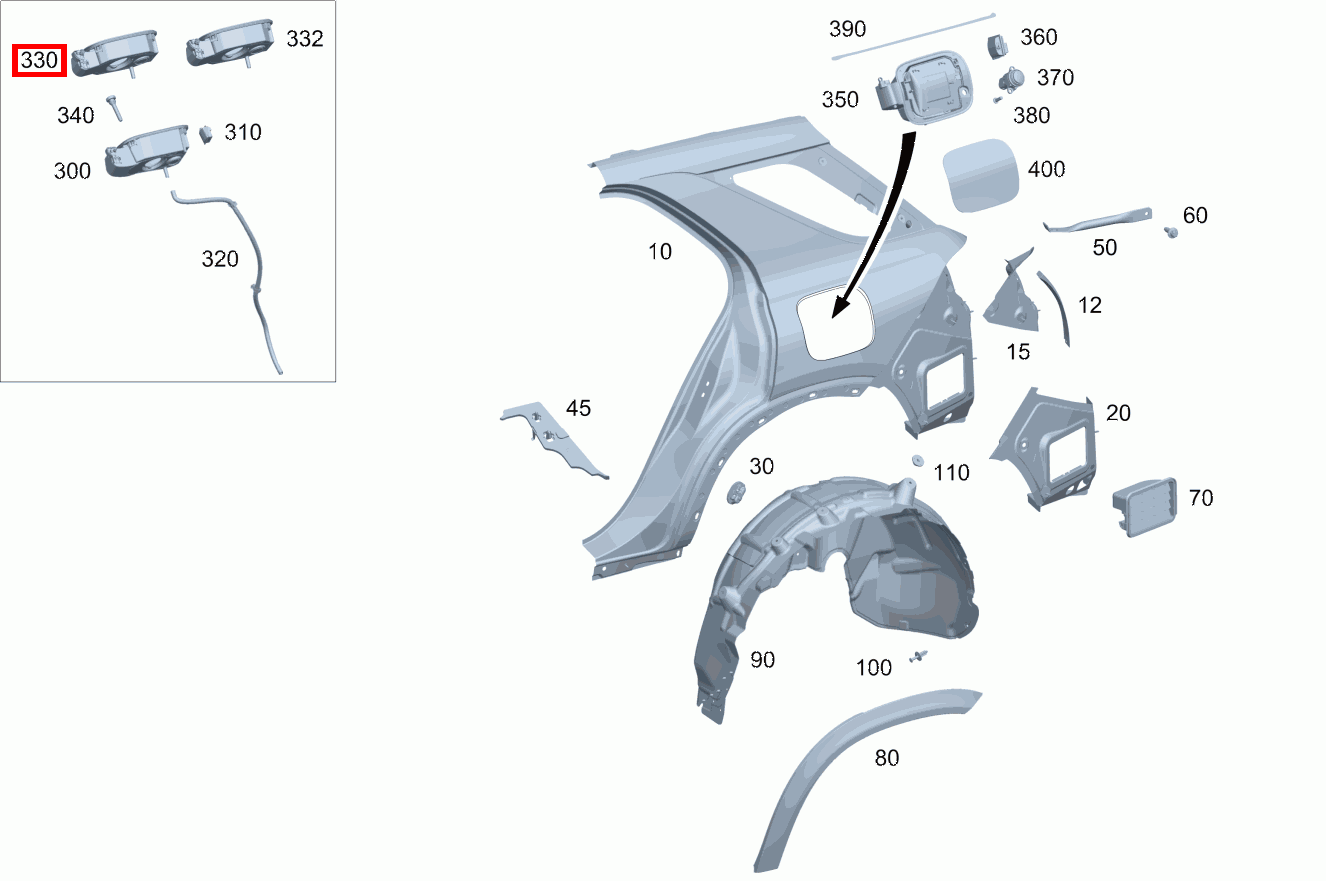 Beplankung Tankklappe Tankklappe GLE 350 d 4MATIC Coupé 292