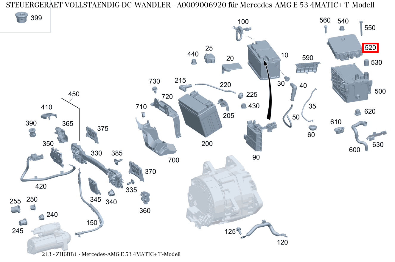 Steuergerät vollständig DC-WANDLER Mercedes-AMG E 53 4MATIC+ T-Modell 213