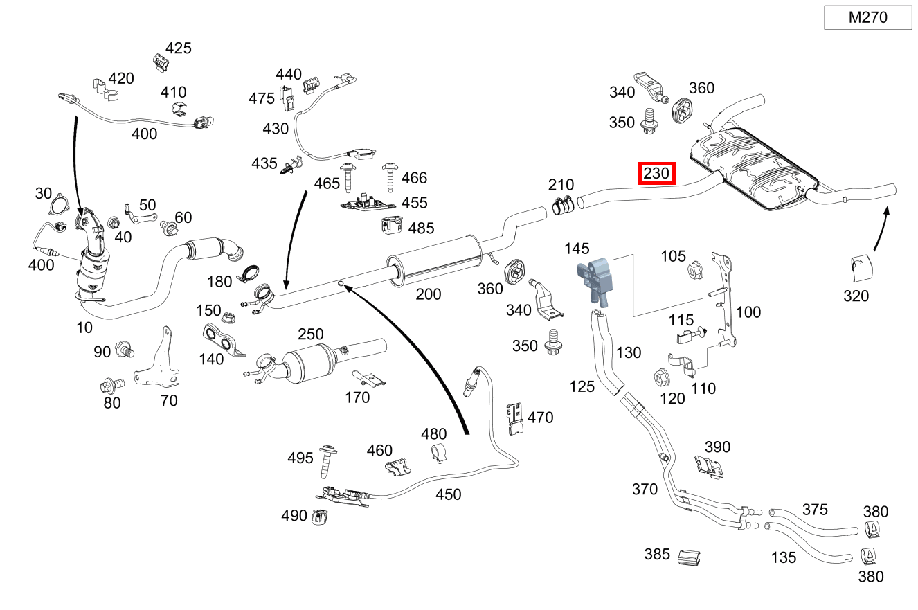 Abgasanlage Hinten CLA 220 4MATIC Shooting Brake SCORE! 117