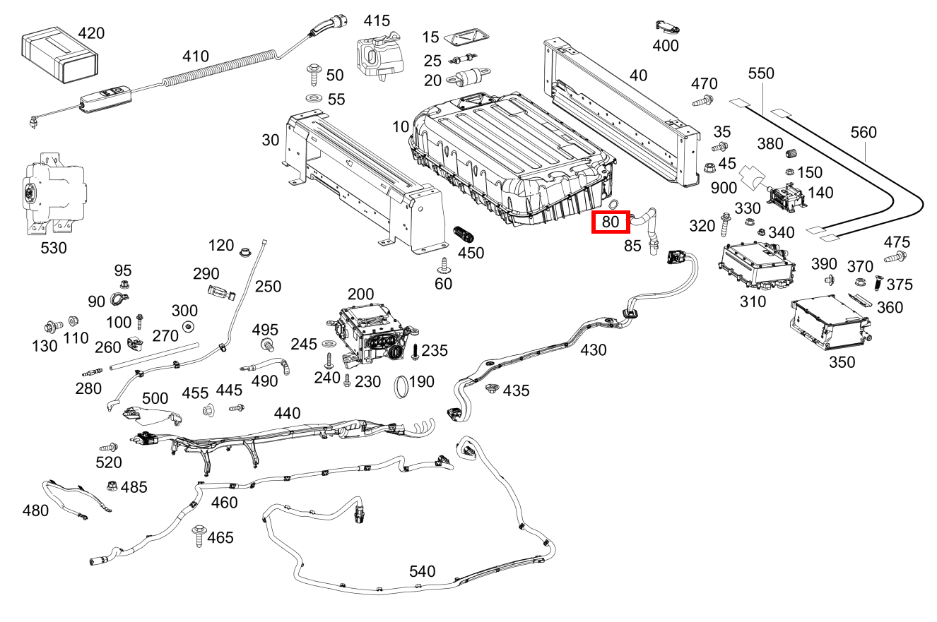 METALLDICHTUNG, EINLAGIG AN BATTERIE SEITLICH GLE 500 e 4MATIC Off-Roader 166