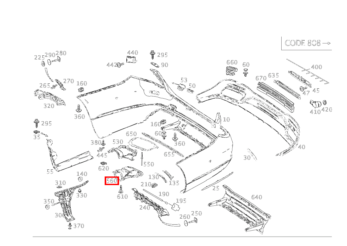 Endrohrblende LINKS S 63 AMG 222