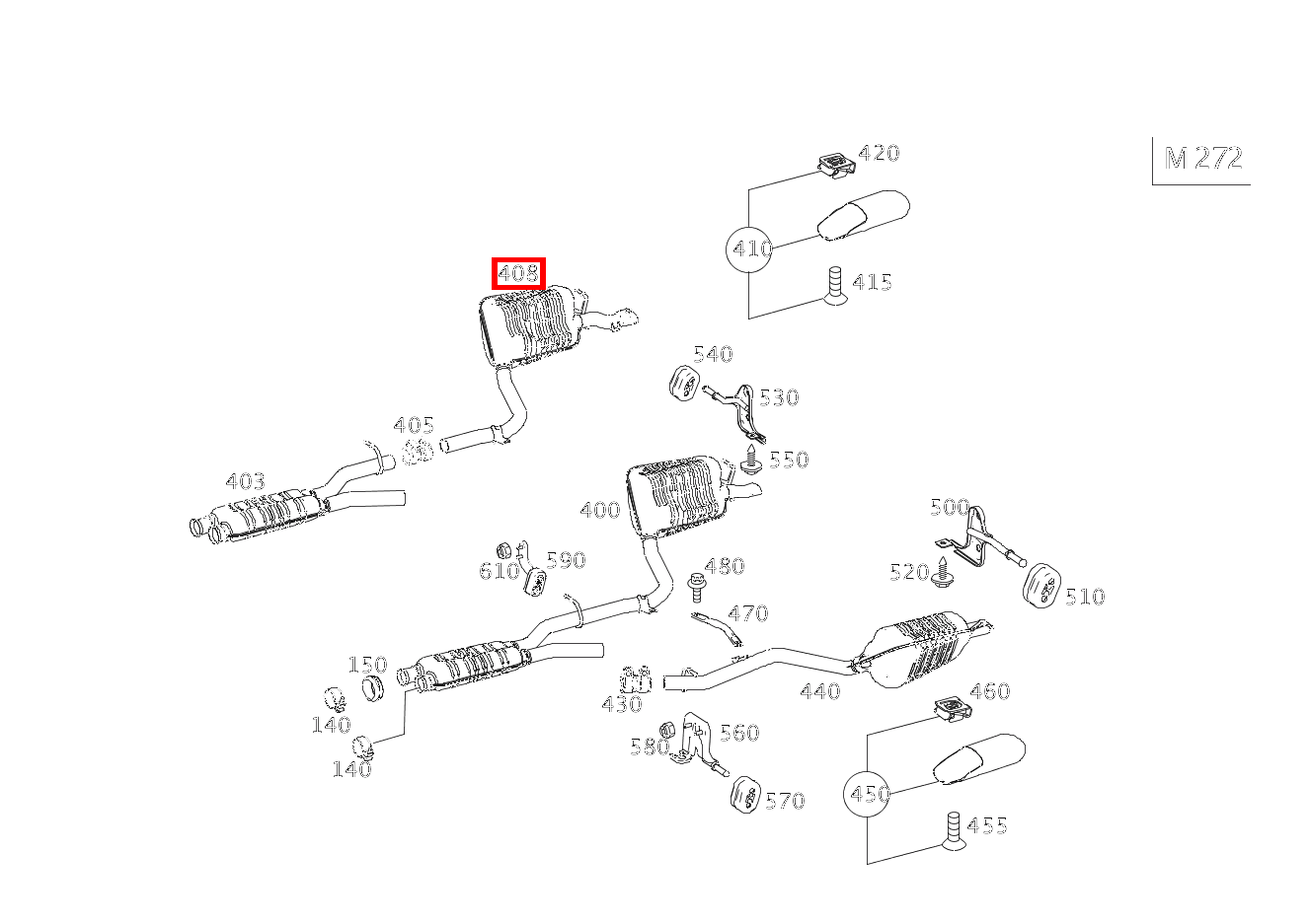 Abgasleitung HINTEN RECHTS OHNE AUSPUFFBLENDE E 350 T 4MATIC 212