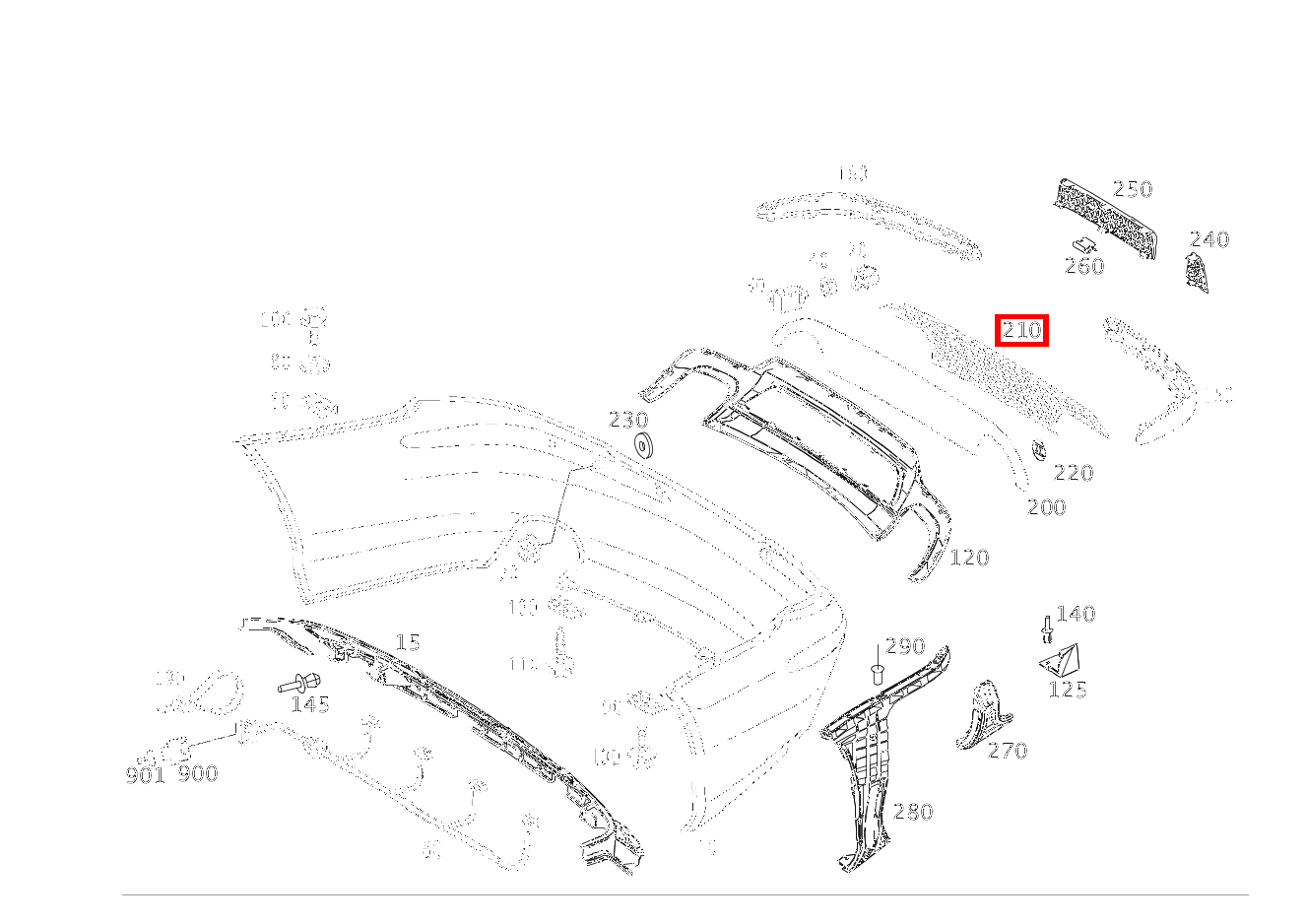 Gitter IN STOSSFAENGER HINTEN SL 65 AMG Roadster BCA 230 Gitter IN STOSSFAENGER HINTEN SL 65 AMG Roadster BCA 230