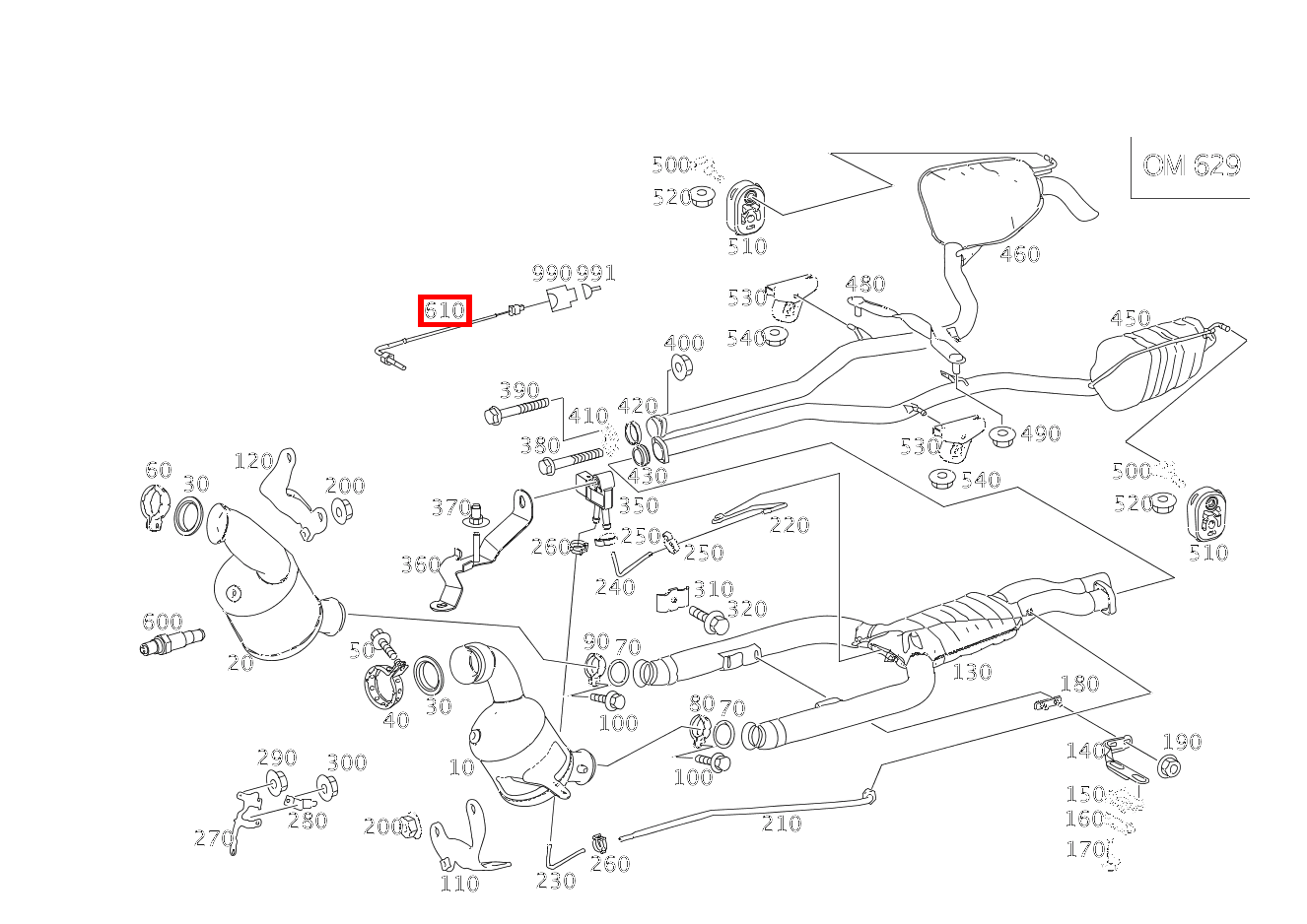 Temperatursensor TEMPERATURFUEHLER KATALYSATOR E 420 CDI Limousine 211