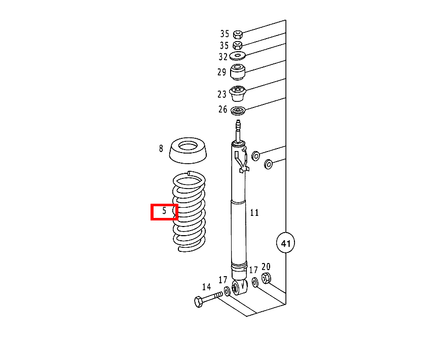 Hinterfeder 190 E 2.5-16 EVOLUTION II 201