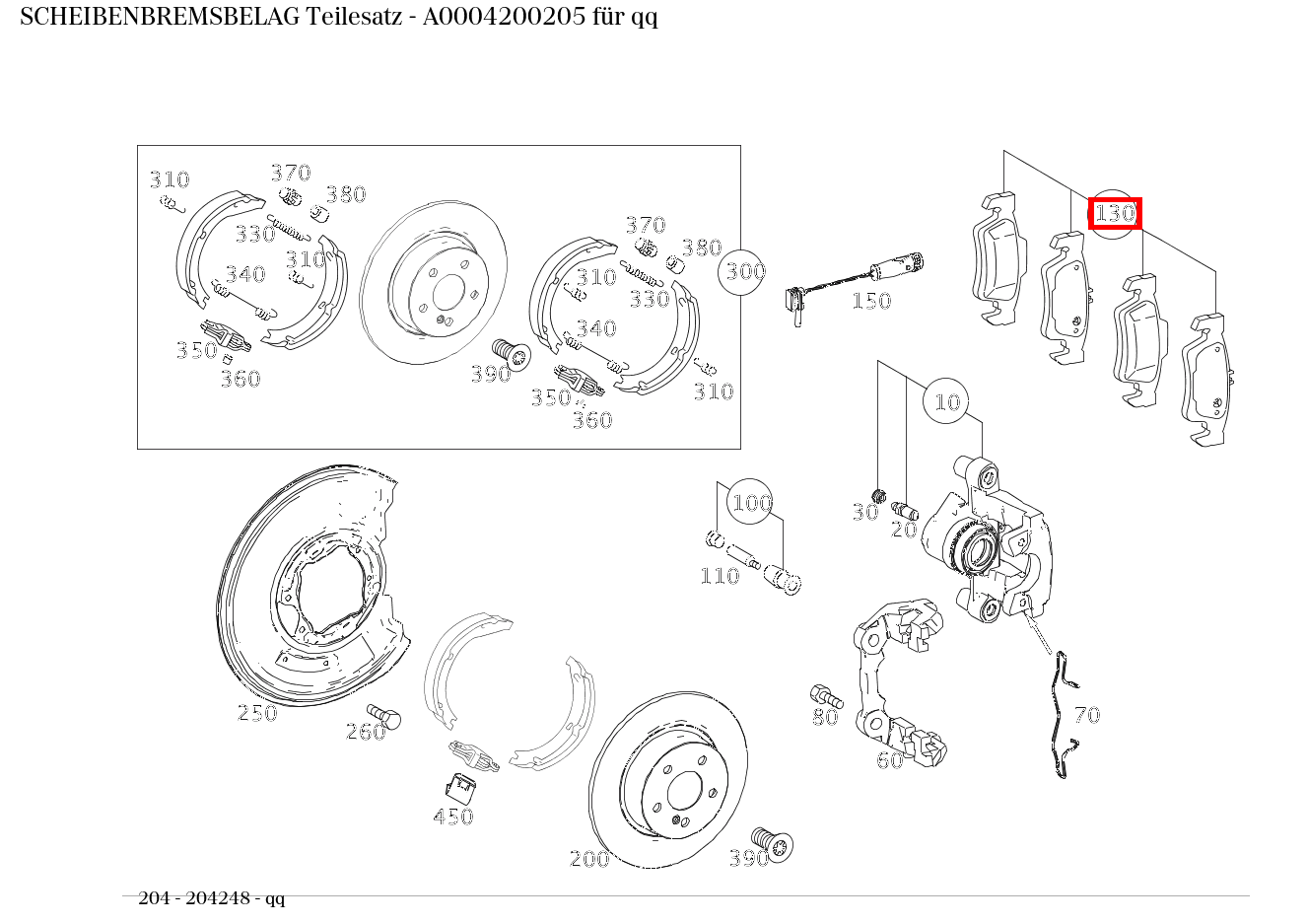 Scheibenbremsbelag Teilesatz qq 204 Scheibenbremsbelag Teilesatz qq 204