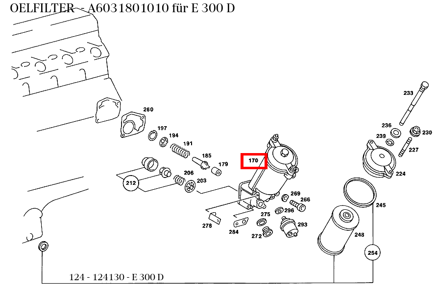 Ölfilter E 300 D 124 Ölfilter E 300 D 124