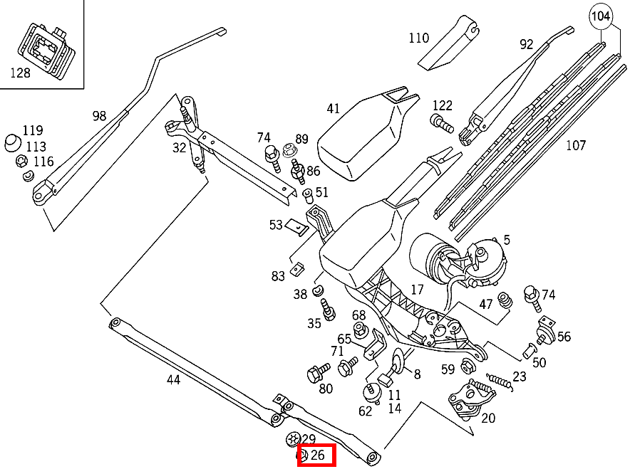 Mutter WISCHERGESTAENGE AN GETRIEBE S 600/600 SE V12 140 Mutter WISCHERGESTAENGE AN GETRIEBE S 600/600 SE V12 140