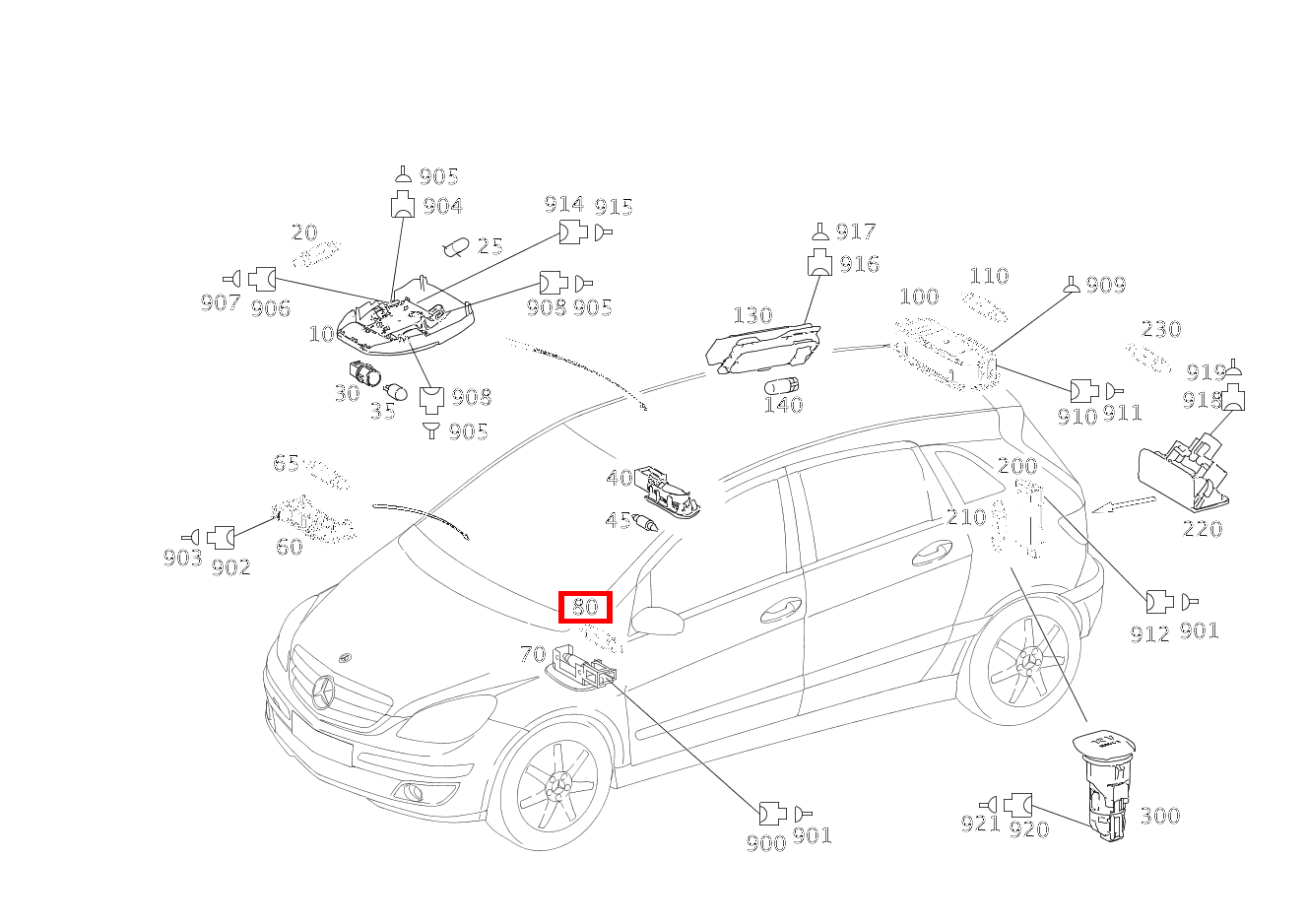 Glühlampe FUSSRAUMLEUCHTE FAHRER UND BEIFAHRER; 12V-5W B 180 246