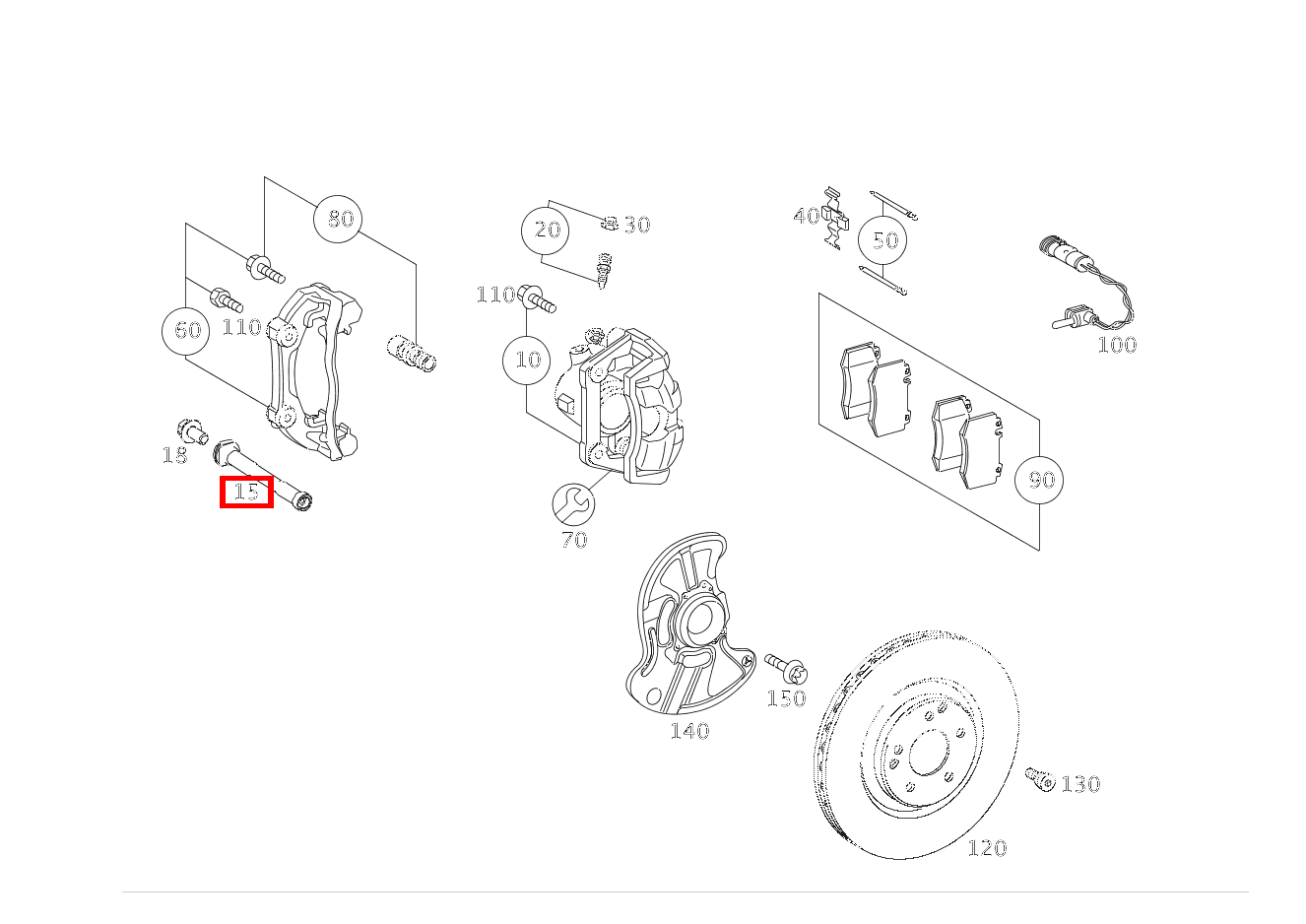 ZUGANKER BREMSSATTEL SLK 55 AMG Roadster 171 ZUGANKER BREMSSATTEL SLK 55 AMG Roadster 171