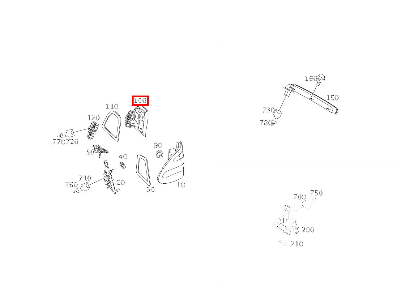 Schlussleuchte Rückwandtür links E 280 CDI T-Modell 213 Schlussleuchte Rückwandtür links E 280 CDI T-Modell 213
