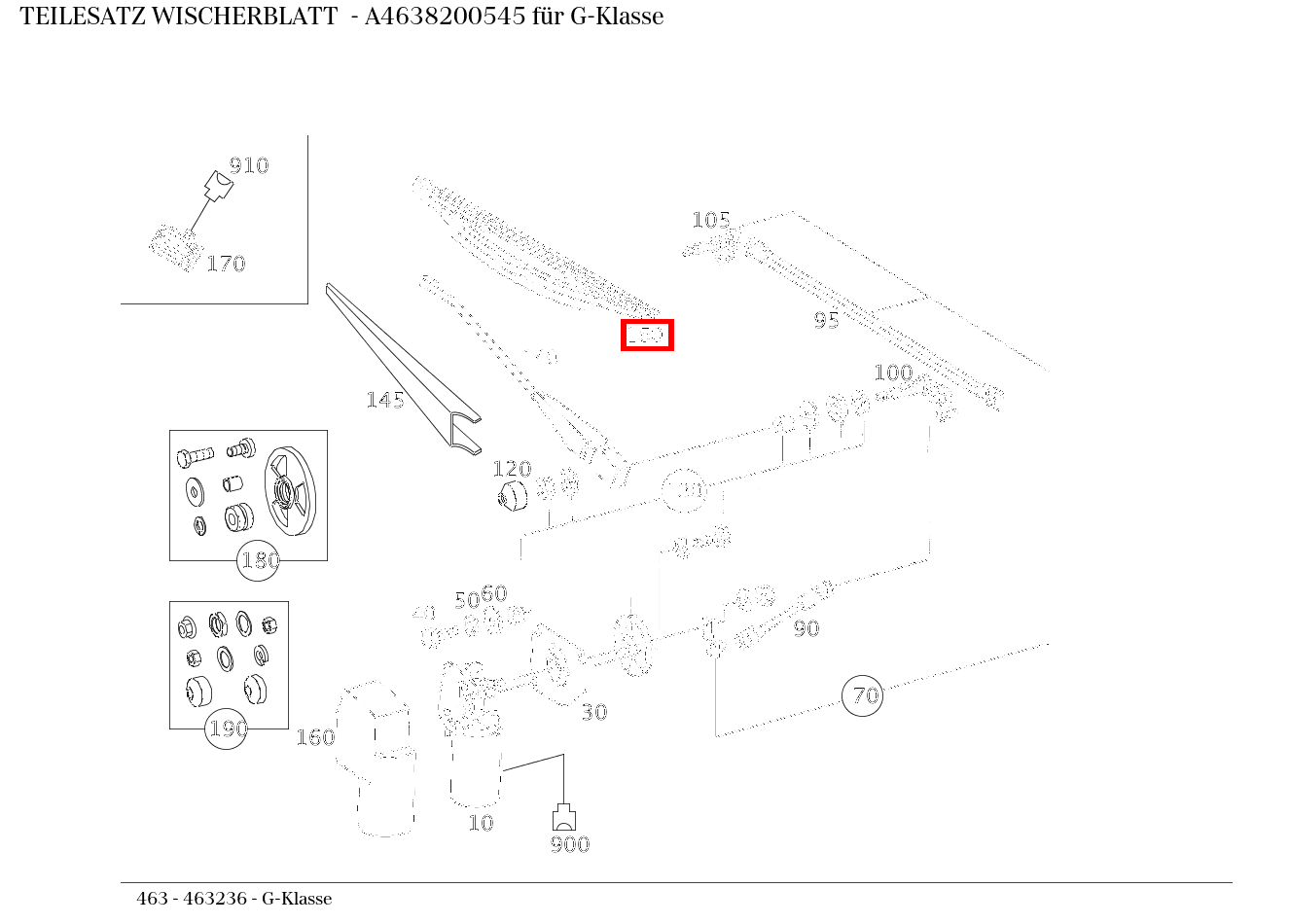 Teilesatz Wischerblatt G-Klasse 463