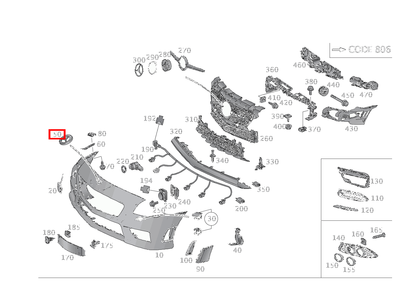 Firmenzeichen AN STOSSFAENGER SLK55 AMG 172 Firmenzeichen AN STOSSFAENGER SLK55 AMG 172