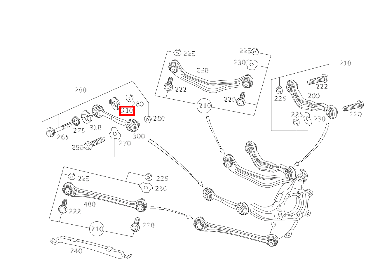 Anschlag Spurstange an Hinterachsträger CL500 4M BE 216 Anschlag Spurstange an Hinterachsträger CL500 4M BE 216