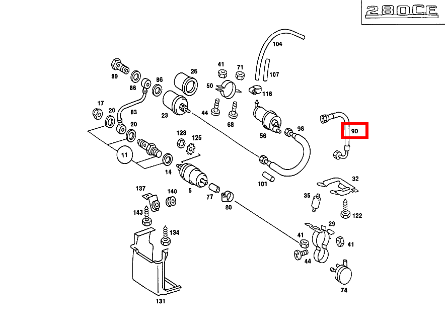 Kraftstoffschlauch KRAFTSTOFFILTER ZUR FOERDERLEITUNG 280 CE 123 Kraftstoffschlauch KRAFTSTOFFILTER ZUR FOERDERLEITUNG 280 CE 123