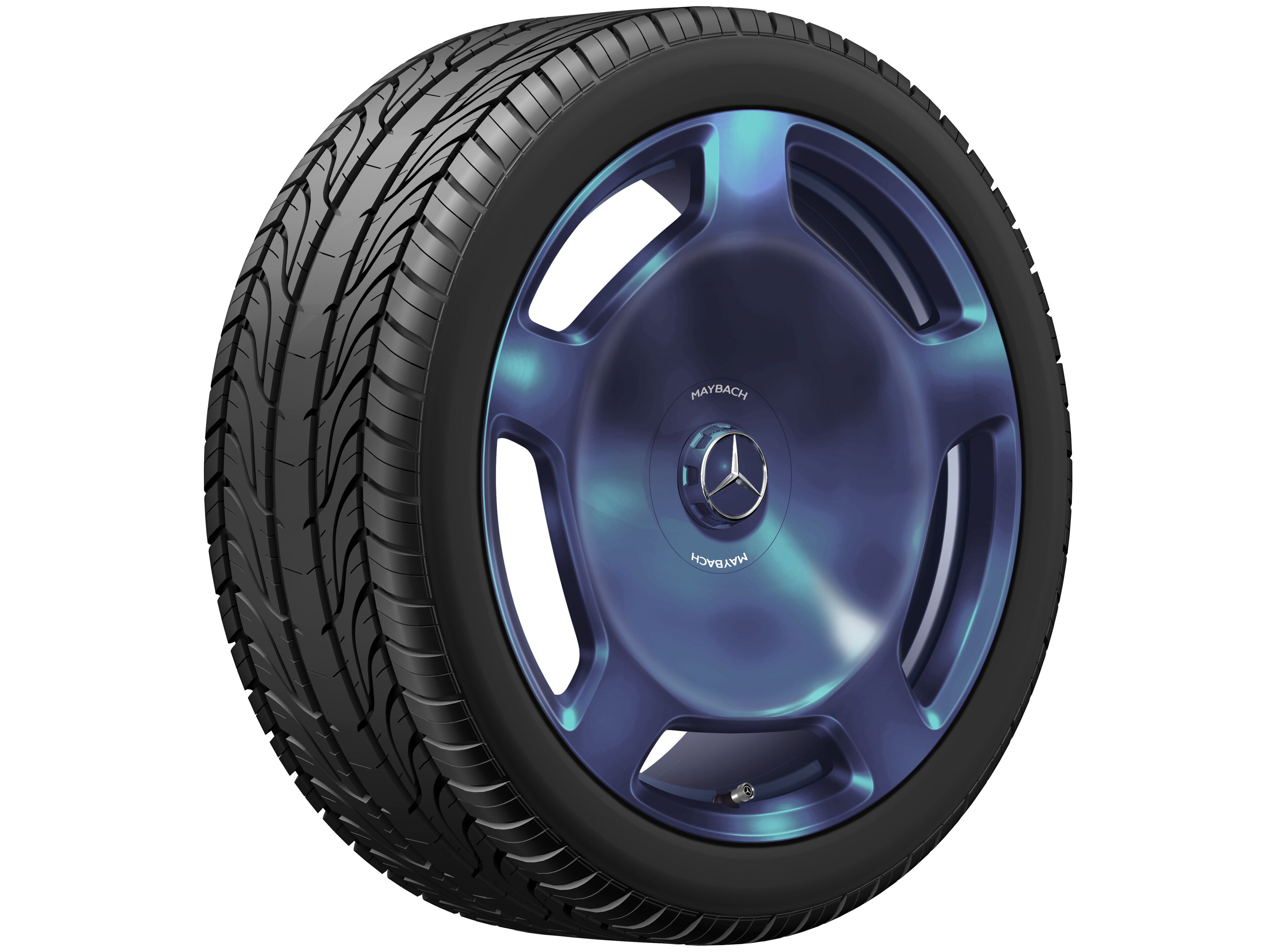 Mercedes-Benz - 5-Loch-Rad, 20 Zoll 9 J x 20 ET 34, nautikblau, poliert