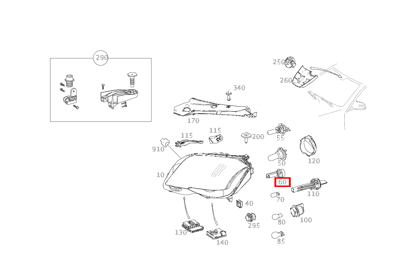 GASENTLAD.LAMPE FUER ABBLENDLICHT UND FERNLICHT; D1S-35W-BIXENON GLK 220 CDI 4MATIC 253