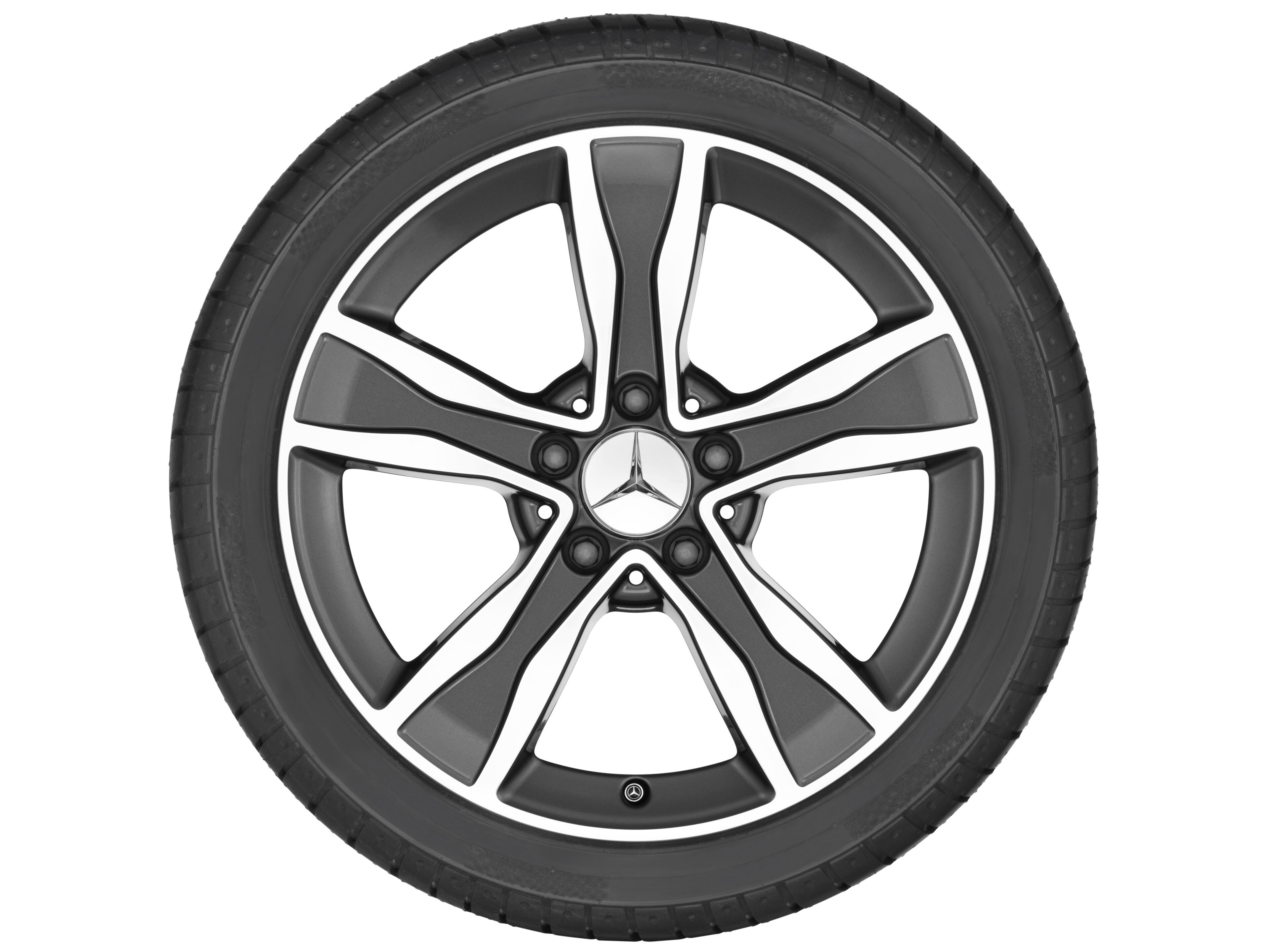 Mercedes-Benz - 5-Speichen-Rad, 43,2 cm (17 Zoll), glanzgedreht 5-Speichen-Rad, 43,2 cm (17 Zoll), glanzgedreht