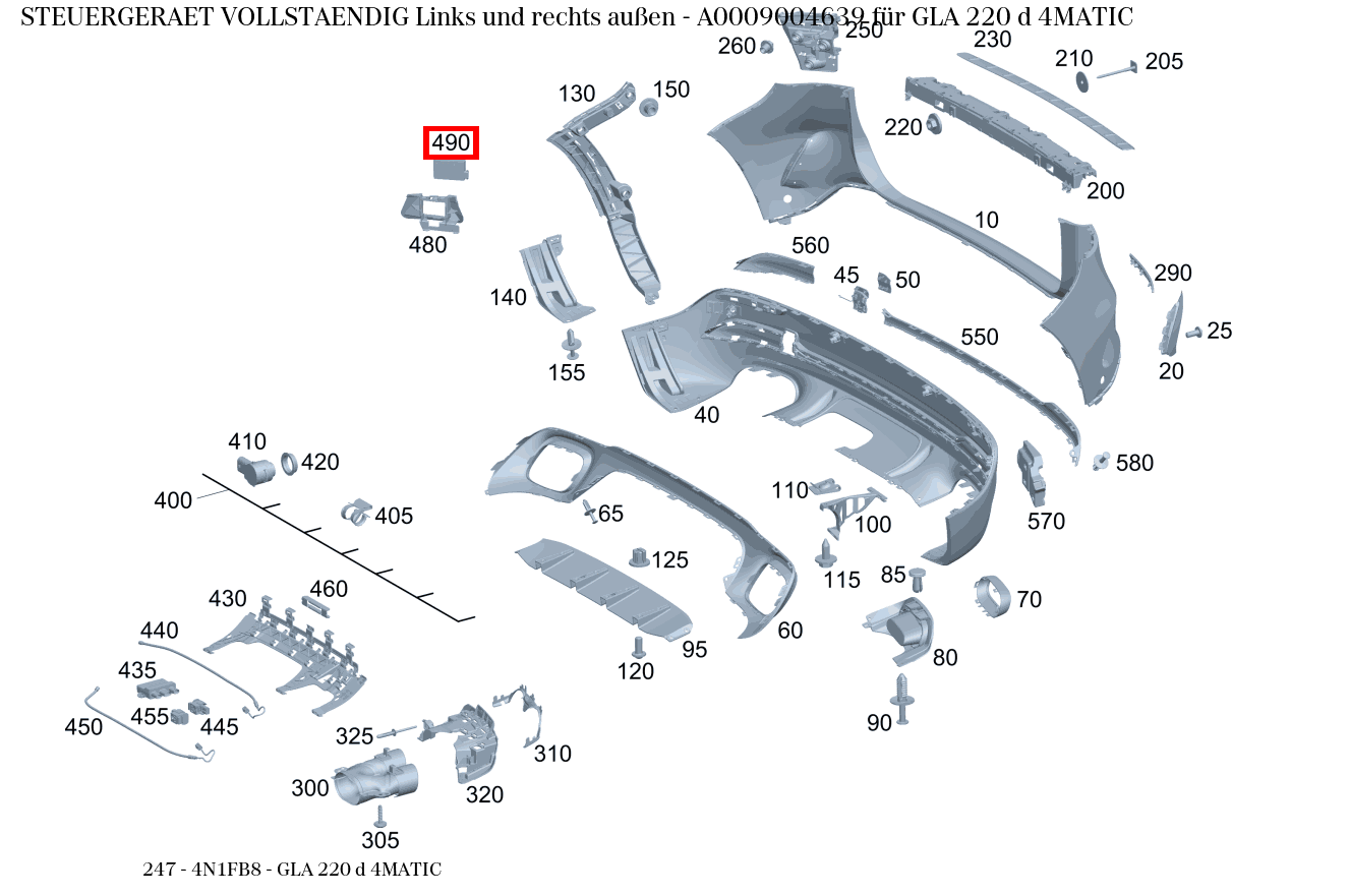 Steuergerät vollständig Links und rechts außen GLA 220 d 4MATIC 247