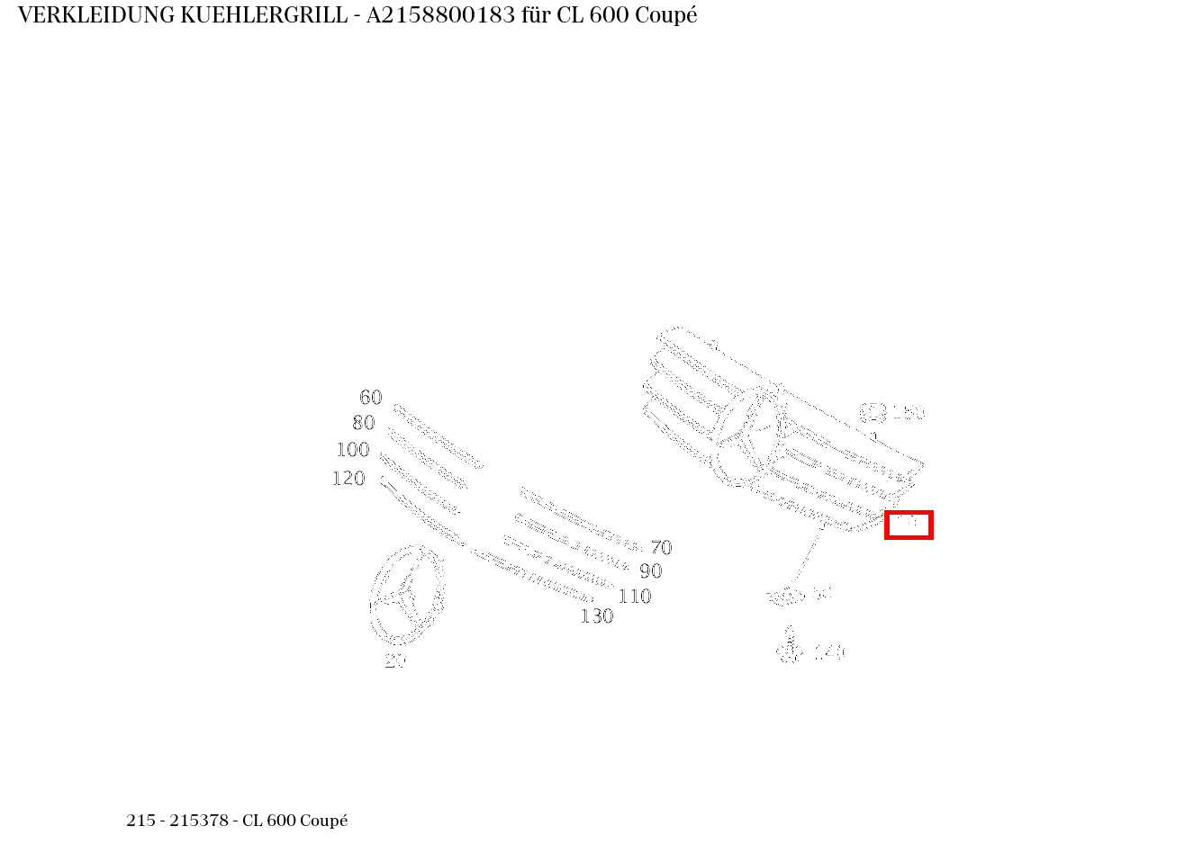 Verkleidung KUEHLERGRILL CL 600 Coupé 215 Verkleidung KUEHLERGRILL CL 600 Coupé 215