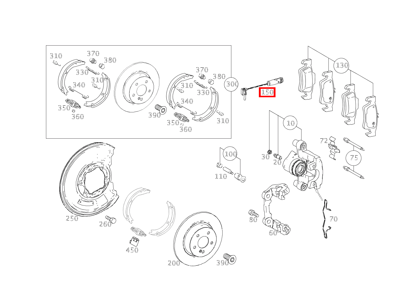 Belagverschleisssensor BREMSBELAGVERSCHLEISSANZEIGE C63AMG BlackSeries 204 Belagverschleisssensor BREMSBELAGVERSCHLEISSANZEIGE C63AMG BlackSeries 204