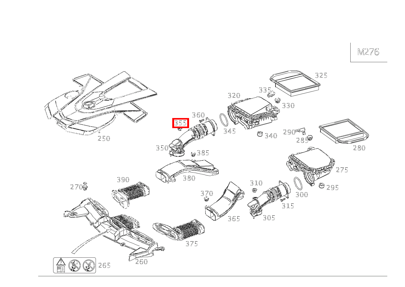 Elastomerlager In Reinluftleitung M 166, SLK / SLC 172, C 205 und  