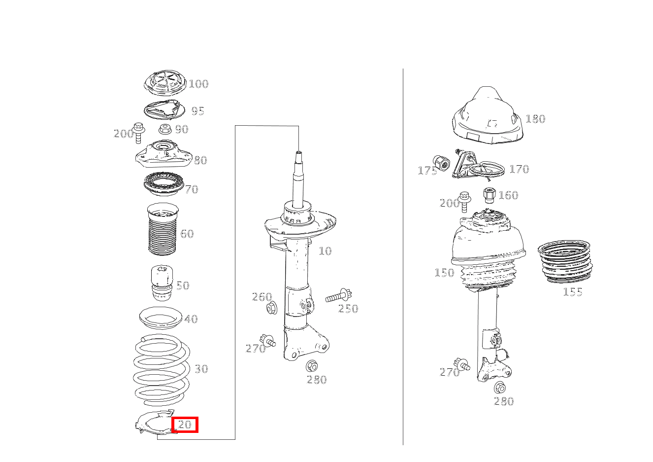 Schraubenfederbeilage UNTEN LINKS UND RECHTS Mercedes-AMG E 63 4MATIC T-Modell 212 Schraubenfederbeilage UNTEN LINKS UND RECHTS Mercedes-AMG E 63 4MATIC T-Modell 212