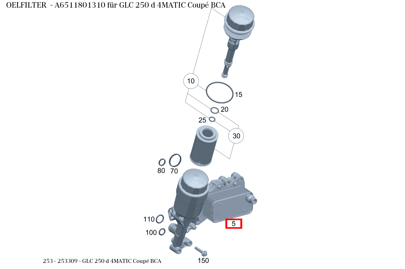 Ölfilter GLC 250 d 4MATIC Coupé BCA 253 Ölfilter GLC 250 d 4MATIC Coupé BCA 253