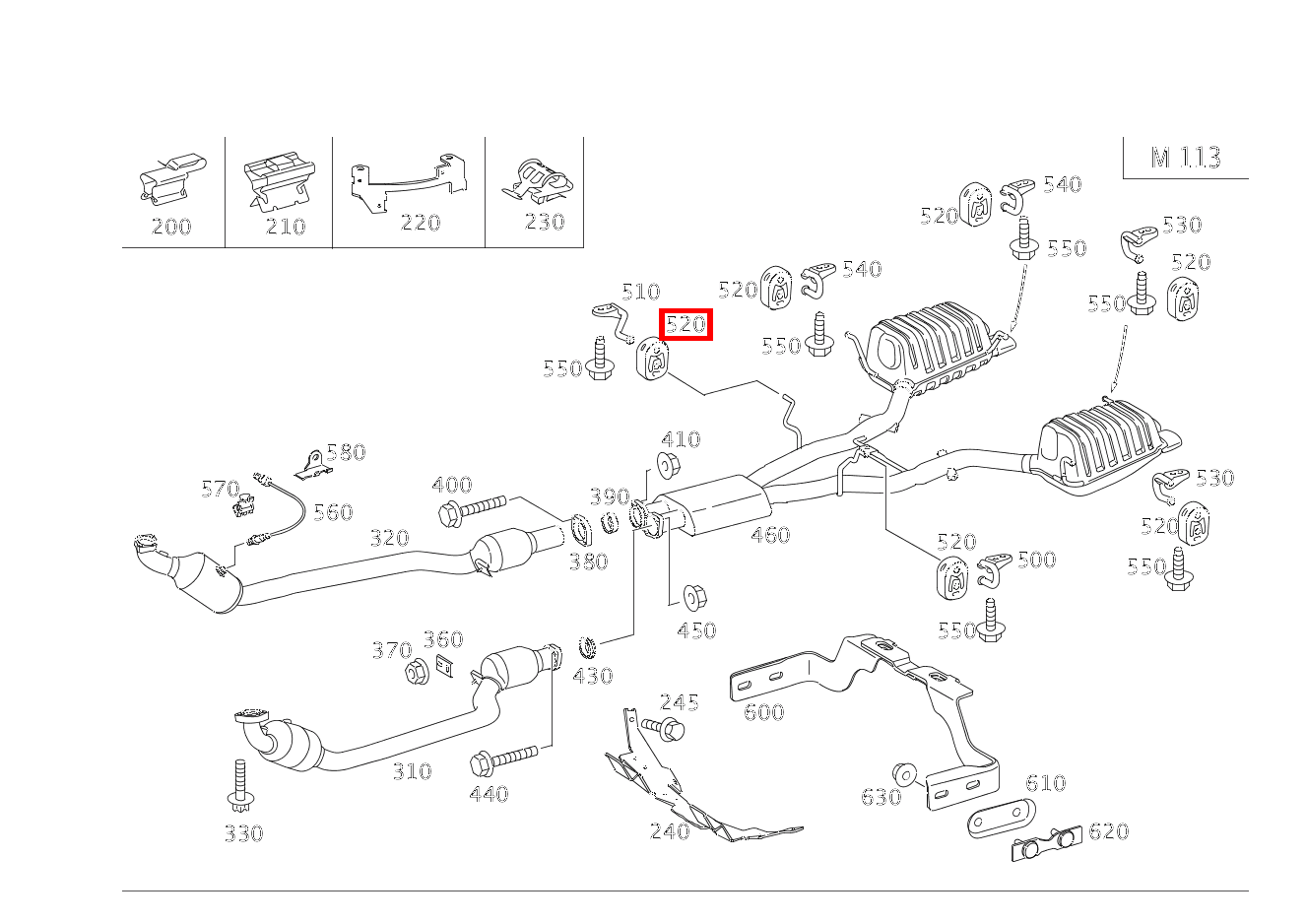 Aufhängering NACHSCHALLDAEMPFER RECHTS SLK 55 AMG Roadster 171 Aufhängering NACHSCHALLDAEMPFER RECHTS SLK 55 AMG Roadster 171